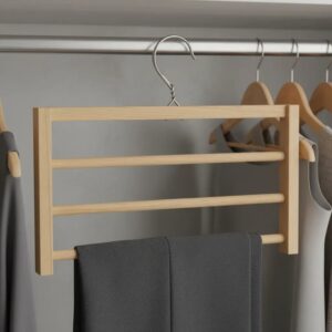 Gancho para pantalones De Madera Natural, Set de 3 Ganchos