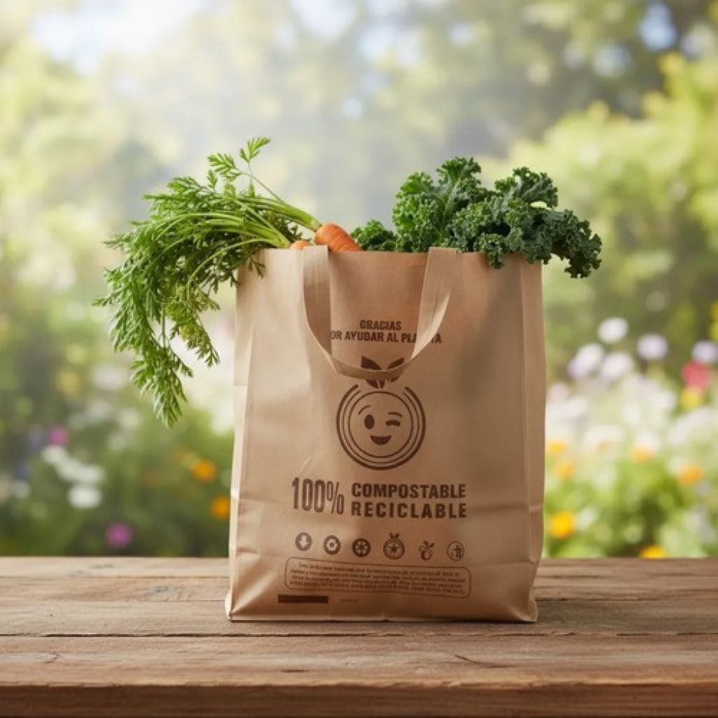 Bolsa Compostable Con Asas Tamaño Mediana de 27x40 cm, 1Kg - Image 3