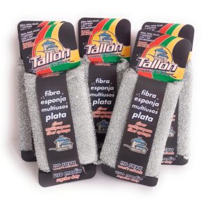 Fibra Esponja Tallon Plata Multiusos, 5 Piezas