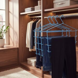 Gancho Metálico Azul para Pantalones, Set de 3