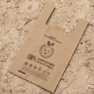 Bolsa Compostable Con Asas Tamaño Chica de 25x30 cm, 1 Kg
