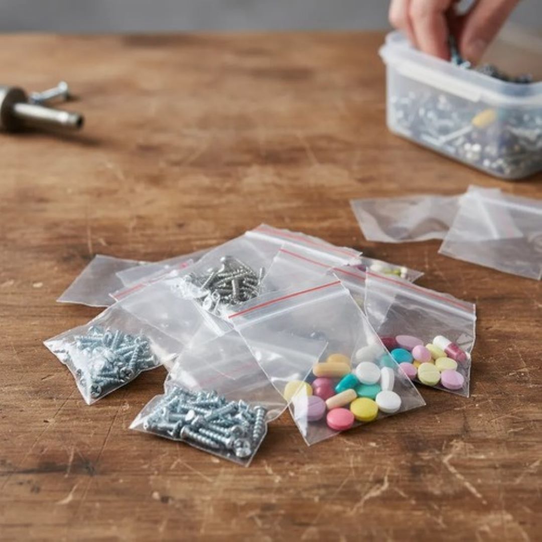 Bolsa Mini Tipo Ziploc 2.5 x 2.5 cm Para Tornillos, Pastillas, Paq. 100 Bolsas - Image 4